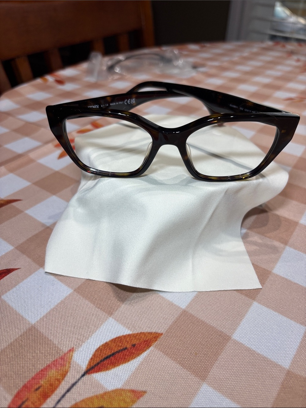 Fendi Dark Tortoiseshell Cat-Eye Glasses